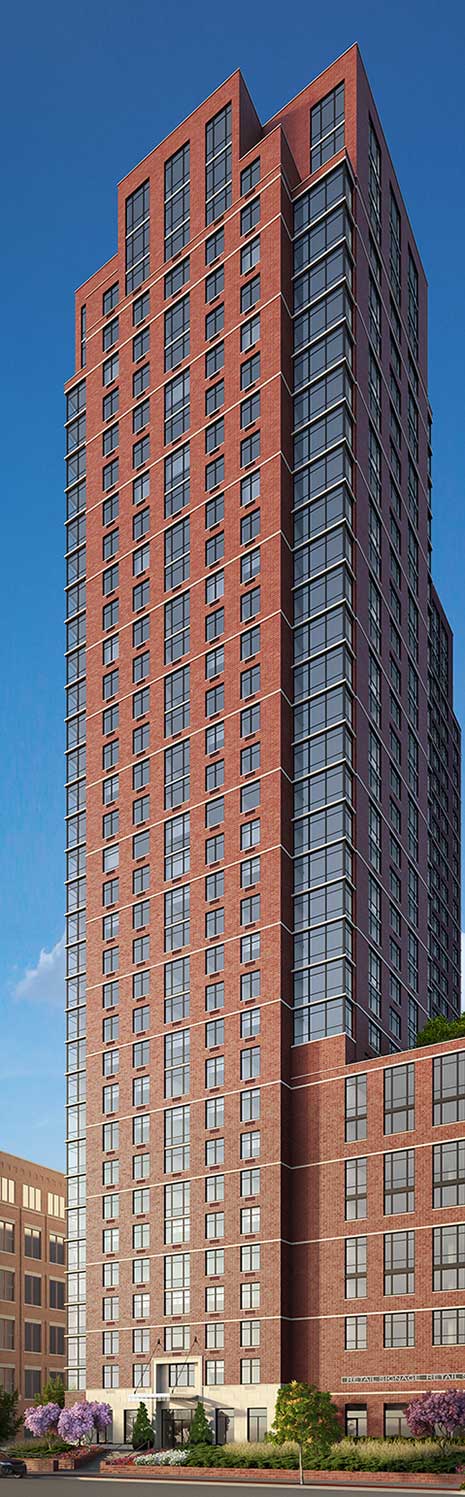 Full View of The One Apartments at 110 First Street in Jersey City