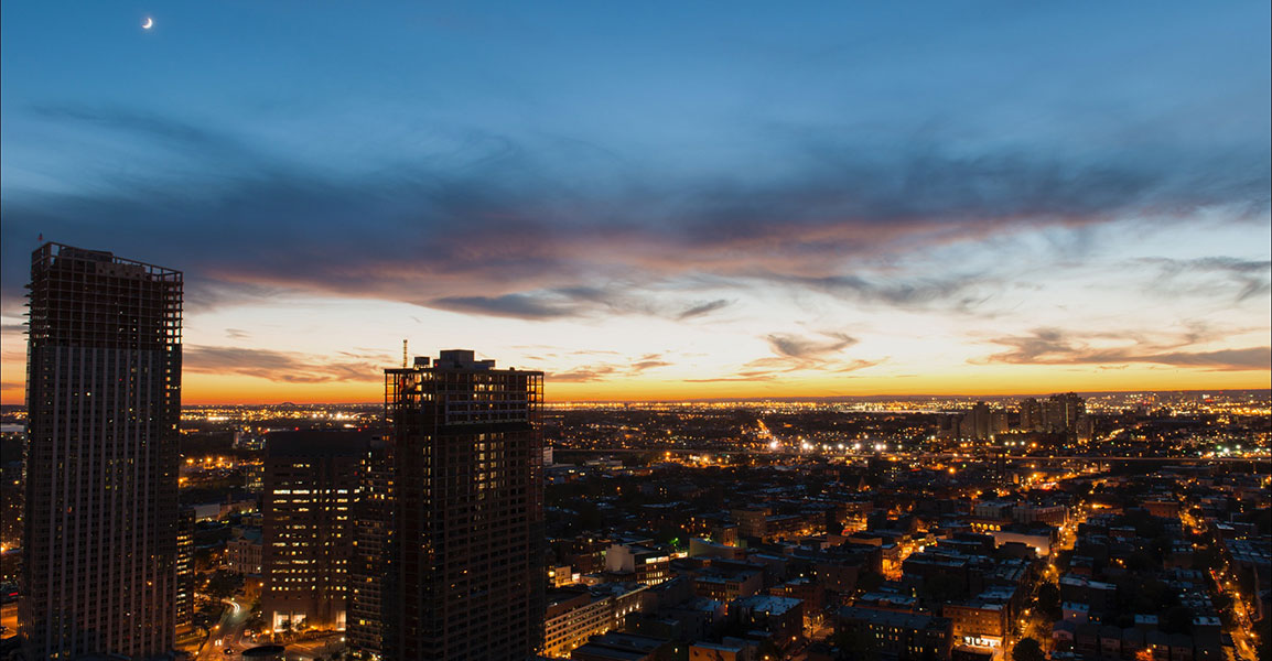 Sunset View from High Rise Apartments in Jersey City