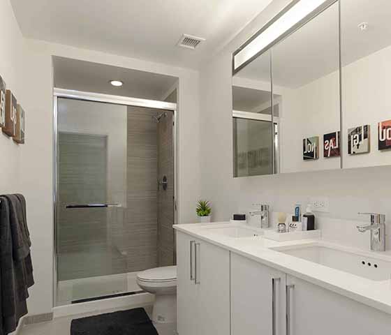 Apartments for Rent in Jersey City Have Bathrooms with a Double Sink